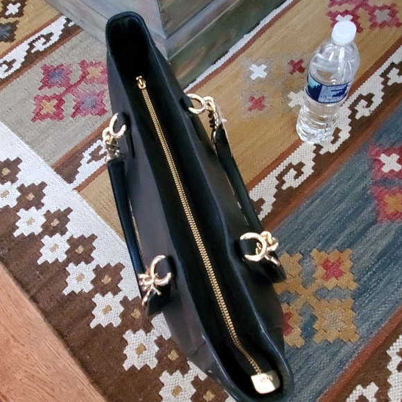 COACH ELLE Chain Tote Bag Black Pebble Leather - Picture 5 of 8